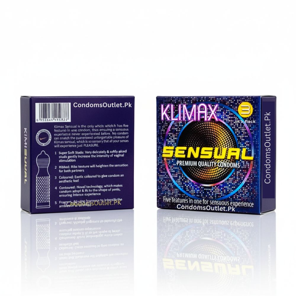 Box of Klimax Sensual 5-in-1 Condoms with 5 features - Pack of 3