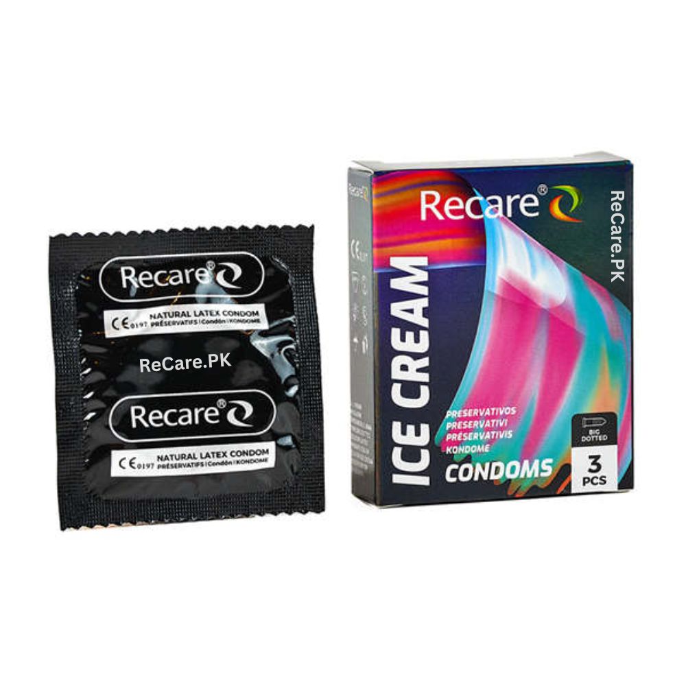 ReCare Ice Cream Flavor Dotted Condoms in Pakistan