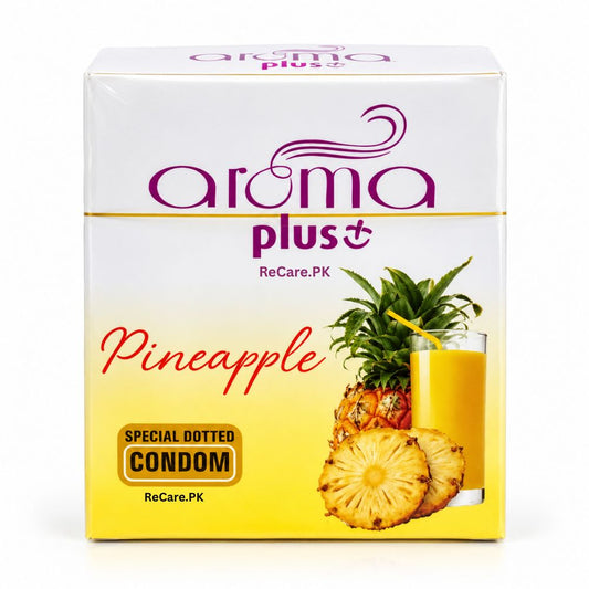 Aroma Plus Pineapple Dotted Condoms - 3 Pack Pakistan
