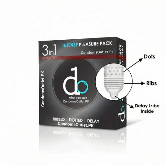 Do 3-in-1 Condoms - 3 Pack - Triple Action Delay, Dotted & Ribbed
