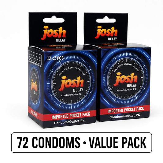 Josh Delay Condoms (72 Pack) – Jumbo Wholesale Bundle – Climax Control