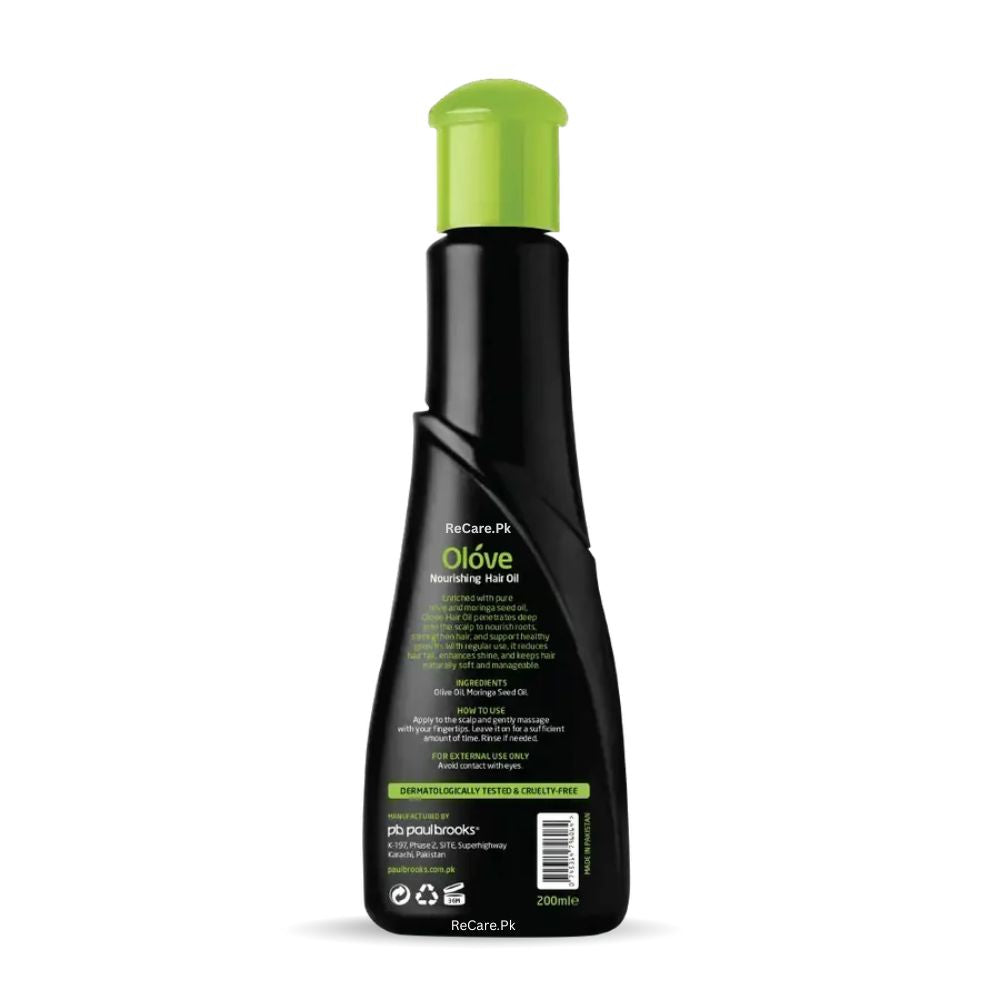 Paul Brooks Olove Nourishing Hair Oil - 200ml - Bottle back side