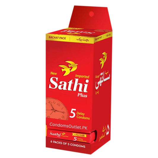 Sathi Plus Delay Condoms - 30 Pack - Extra Timing Mega Saver Pack