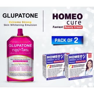 Homeo Cure Beauty Creams + Glupatone Skin Whitening Emulsion Pack